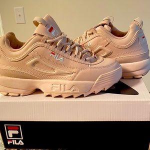Pink fila sneakers size 8